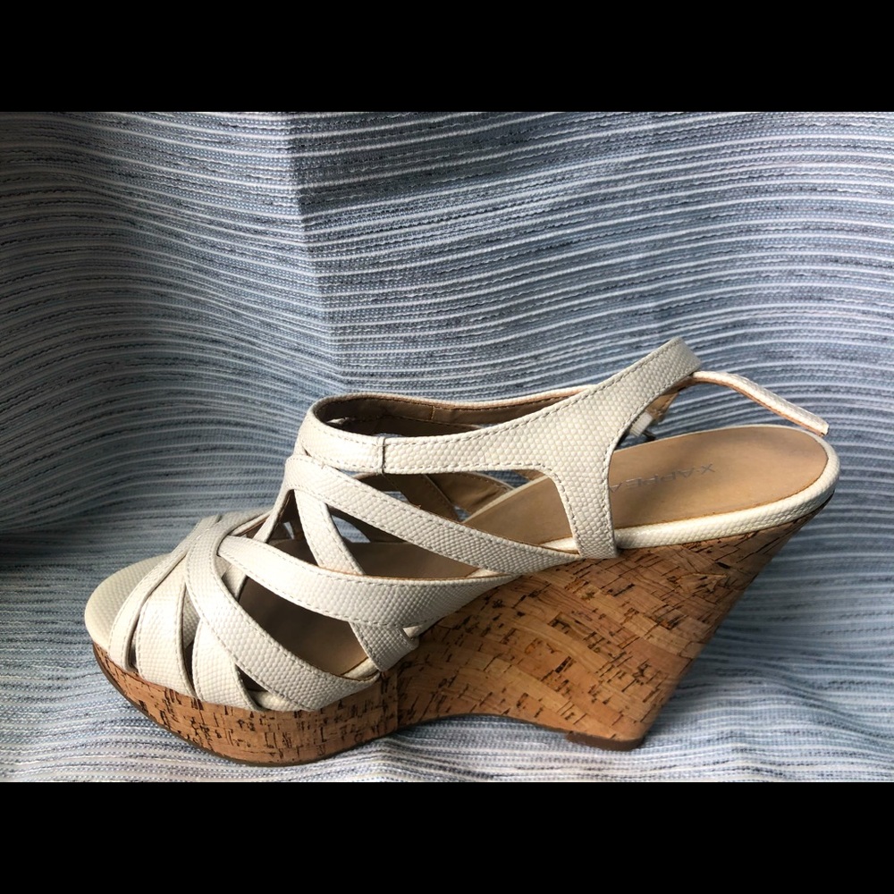 White cream platform shoes